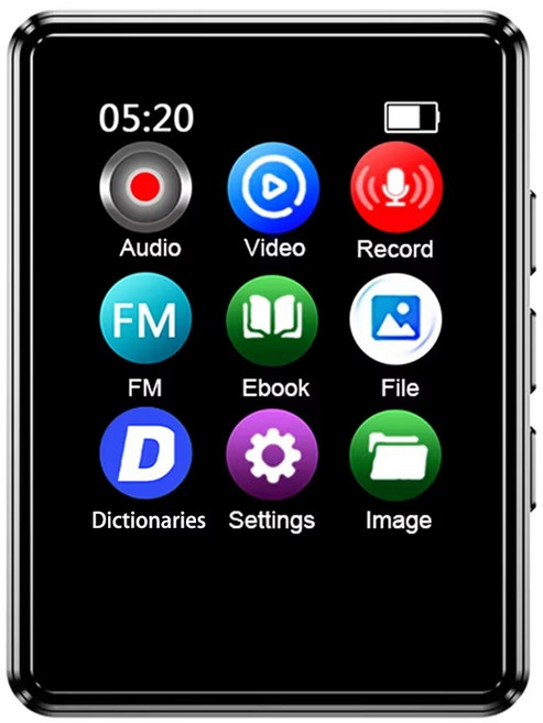 인치 터치 스크린 MP3 전자 비디오 휴대용 블루투스 FM MP4 HIFI 음악 플레이어 사운드 라디오, Bla