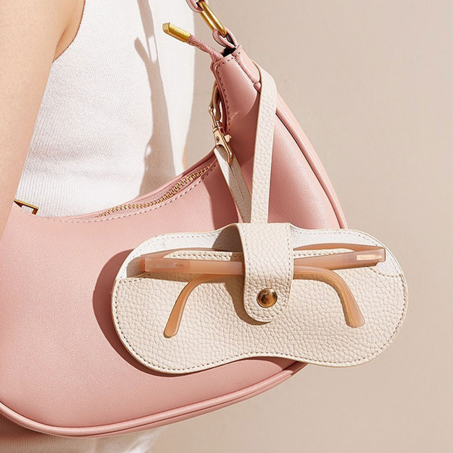 휴대용 안경집 파우치 가죽 선글라스 키링형 걸이 안경 보관 케이스 i171