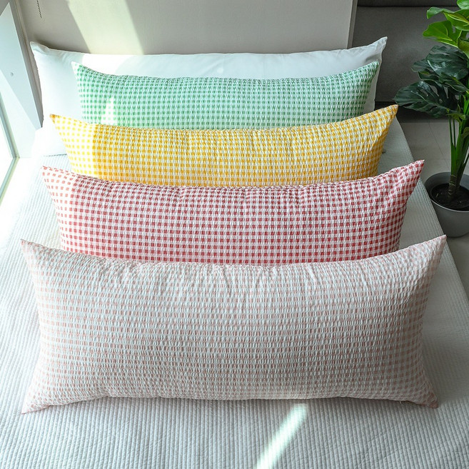 지지미 리플 시어서커 크로스 체크 ver1 대쿠션, 레드