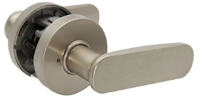 도체 2204 항균 국산 안심 방문손잡이 녹 변색없는 버튼형 레버 도어락 시공편리, 1개, 무광그레이