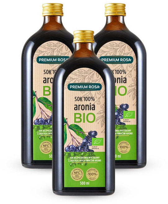 프리미엄로사 유기농 아로니아 원액 100%, 500ml, 3개