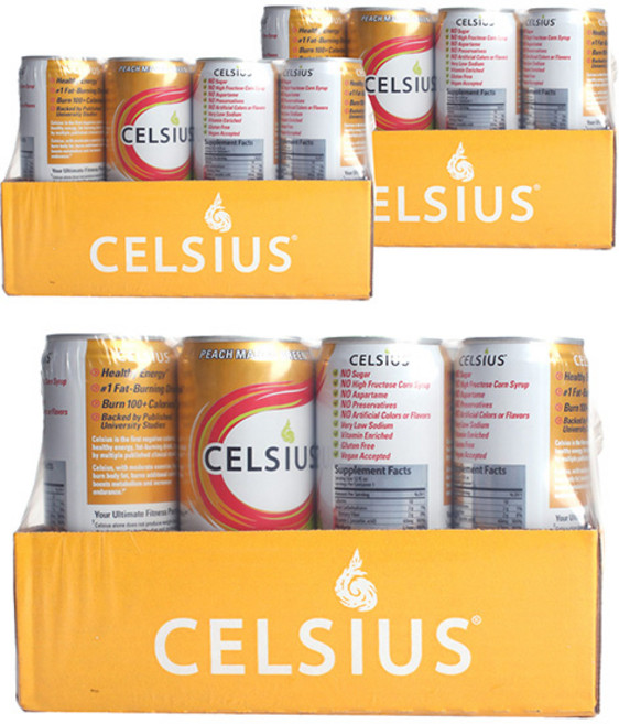 셀시우스 헬시 에너지 드링크 피치 망고 그린 티 맛, 355ml, 36개