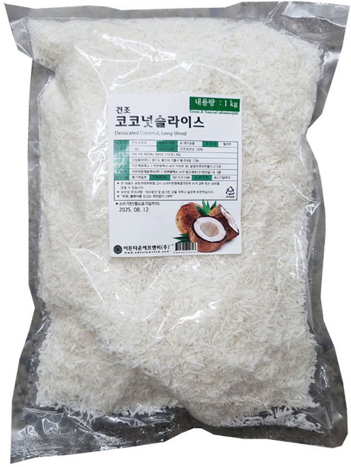 이든타운 건조 코코넛슬라이스, 1kg, 1개