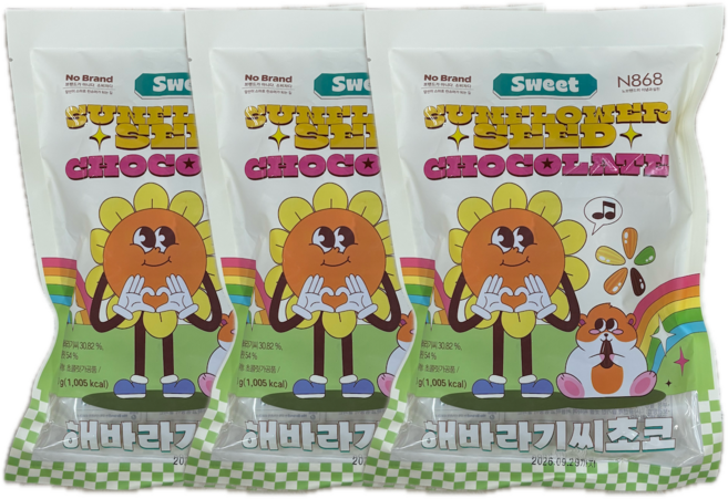 노브랜드 해바라기씨 초코, 3개, 200g