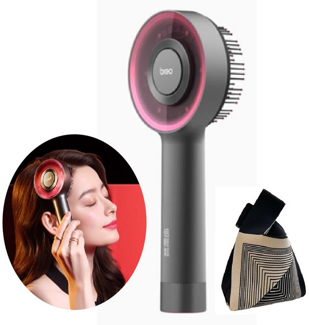 브레오 스칼프3 두피마사지기 충전식 적외선 앰플투입 각질 케어 안마기 무선 헤어 브러쉬, 진그레이, 1개