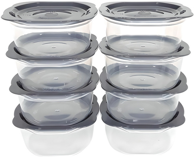 이지앤프리 맛쿡 전자레인지 용기 400ml 8p 세트, 그레이, 1세트