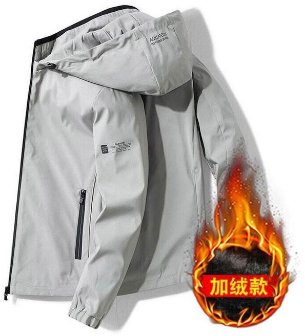 AQUATECH 防風防水保暖連帽外套 大尺碼戶外登山休閒運動夾克