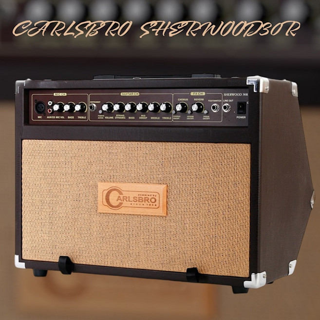 칼스브로 어쿠스틱 기타 2채널 앰프 SHERWOOD30R 셔우드30R / 통기타 마이크 앰프 스피커 이펙터 내장 버스킹, 1개