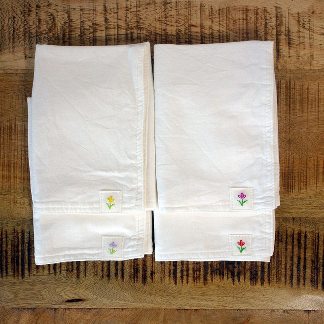 무형광 소창 고리행주 3겹 4장세트 정련완료 제이앤니들워크, 1세트