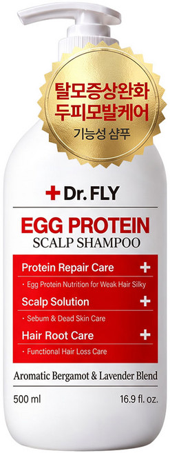닥터플라이 탈모완화 두피강화 4중케어 솔루션 달걀 단백질 기능성 샴푸, 1개, 500ml