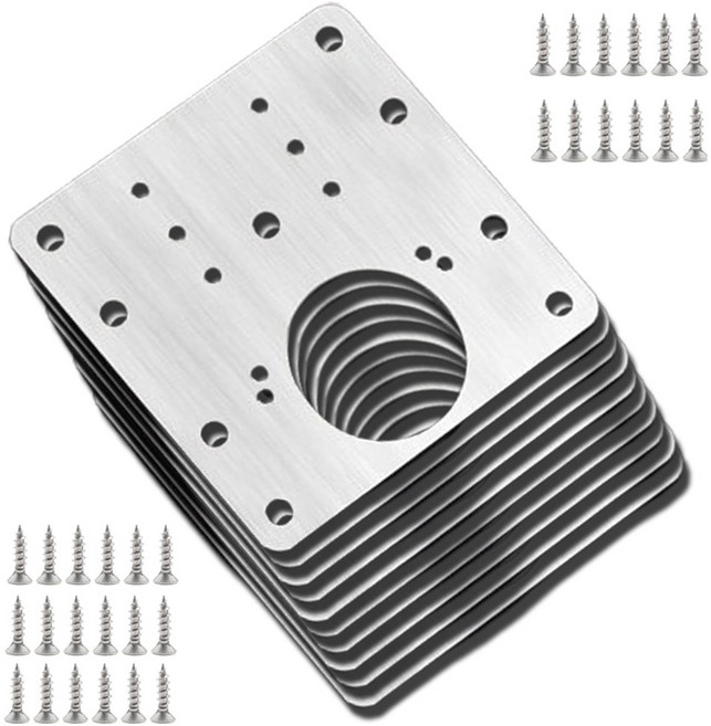 민크 씽크대 스텐 플레이트 경첩 보강판 피스 세트 10개, 1세트