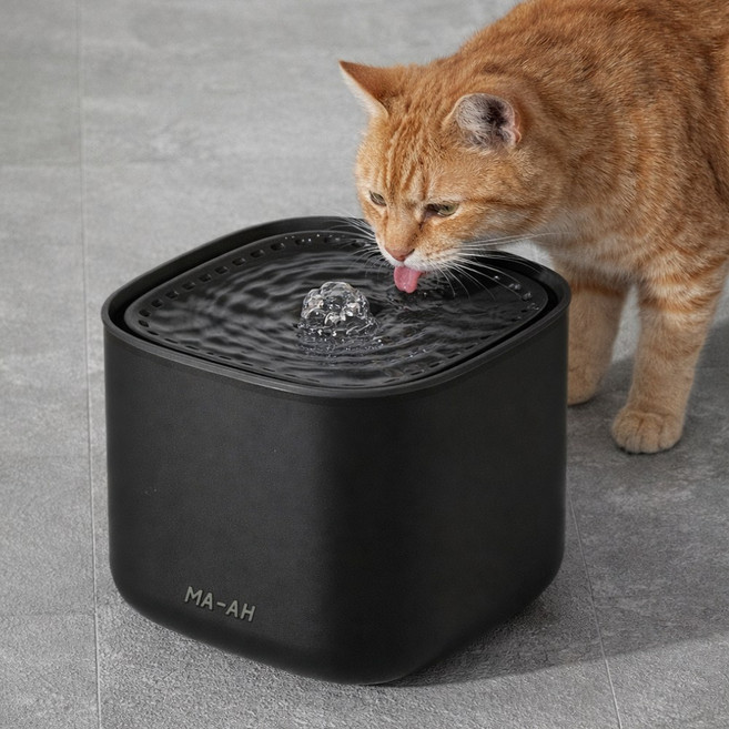 고양이 자동 급수기 정수기 클린서클 3L 반투명, 1개, 블랙, PCWR-T4