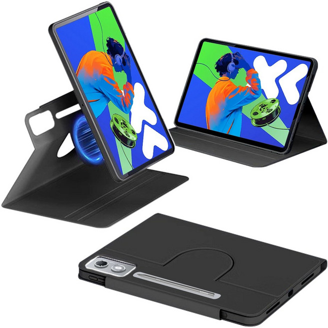 스냅케이스 샤오신패드 프로 12.7 2세대 2025 업그레이드 마그네틱 스마트 케이스 커버분리, 블랙, 1개