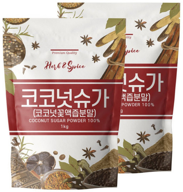 코코넛슈가 플라워슈가 비정제설탕 1kg 2개 (2kg) 대용량특가