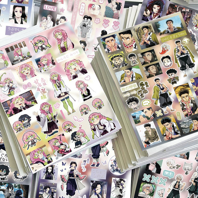 로테오 일본 애니 다꾸 스티커, 1세트, 귀멸의칼날B