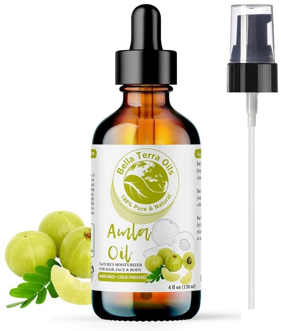 Bella Terra Oils - 유기농 암라 오일 113.4g(4온스) 암라의 영양 우수성 비타민 C 및 E가 풍부하여 탄력 있고 빛나는 피부 촉진 - 쿠팡