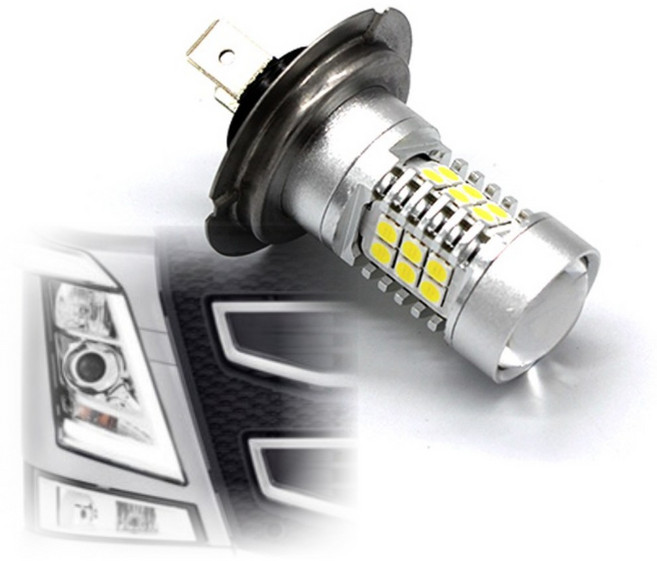 LED 전구 24V H7 볼보 스카니아 현대 엑시언트 트라고 만 벤츠 대우 프리마 노부스, 1개