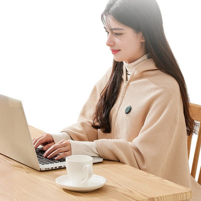 YONO 무선 휴대용 전기 온열 담요 가정용 사무실용 캠핑용 전기 온열 찜질기 온도조절, 베이지