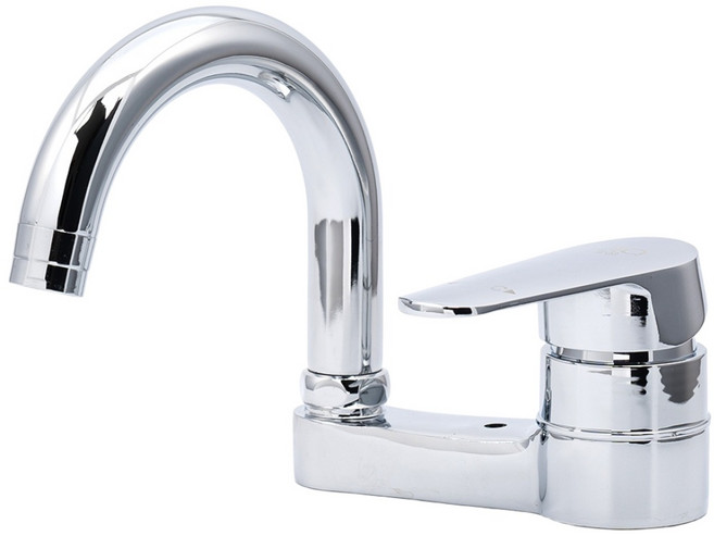 클린 투홀 거위목 세면대 수전 L2-400U, 1개