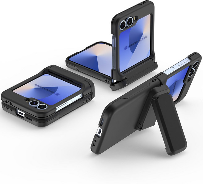 원더글라스 갤럭시 플립5 / 플립6 / 플립7 (Z플립5 / Z플립6 / Z플립7) 카드 수납 스탠드 에어 컴포터블 케이스