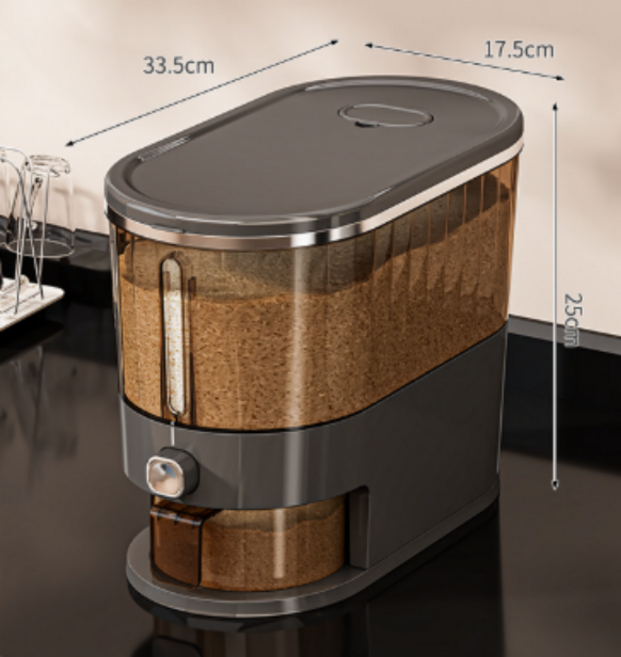 쌀통 20근 식품급 10근 일본식 수납통 방진 방습 주방 펌핑 쌀통 밀가루통 쌀통, 1개