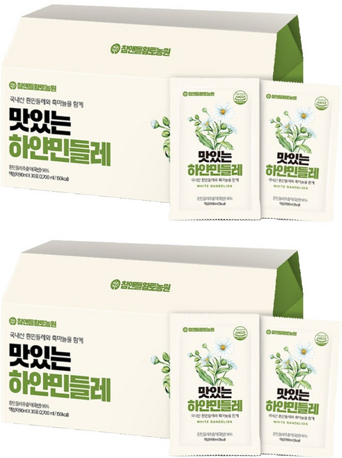 참앤들황토농원 맛있는 하얀 민들레, 2.7L, 2개