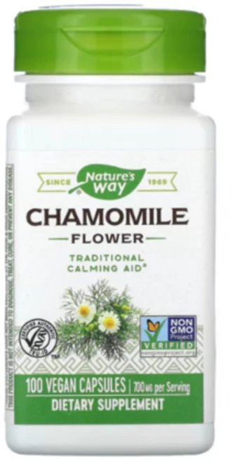 네이처스웨이 캐모마일 꽃 700mg 100 베지 캡슐 (1캡슐당 350mg), 100정, 1개 - 쿠팡