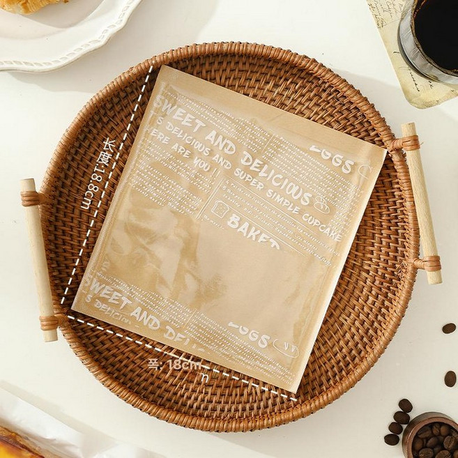 크로아상 식빵 봉투 쿠키 샌드위치 토스트 포장 투명, 50개, 1개, 4. 옐로우 인쇄 중형