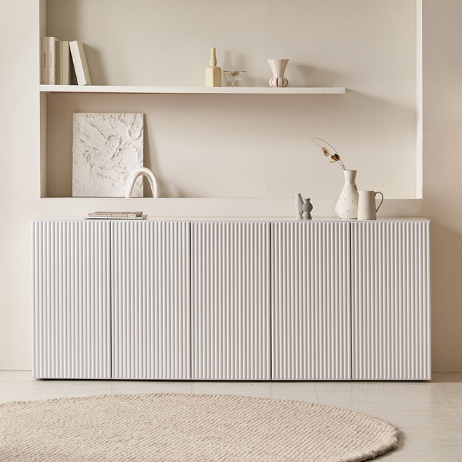 파로마 피츠 에리카 템바보드 2000 티비다이 높은 거실장, 화이트