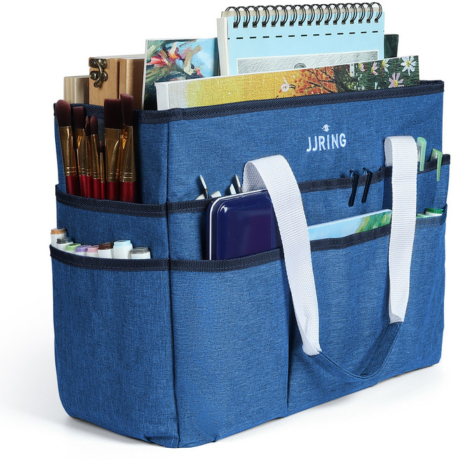 제이제이링 아트가방 수납가방 16포켓 방수 코팅 다용도 미술용품 수납가방 정리함, 1개