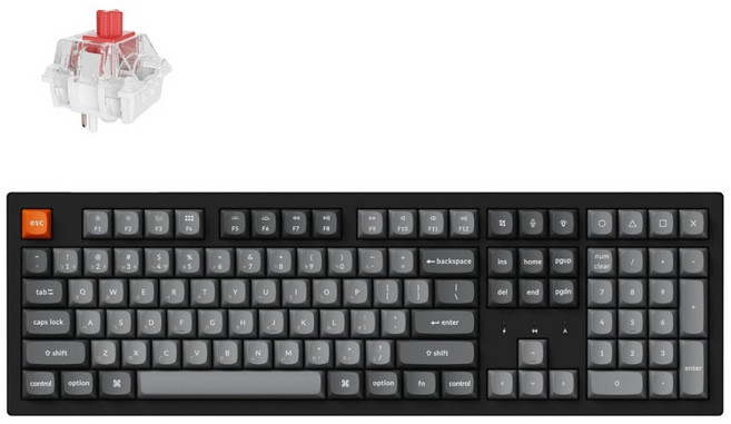 Keychron K10 Max 無線機械式鍵盤 支援Mac與Windows系統 具備RGB燈效與熱插拔功能, Super紅軸
