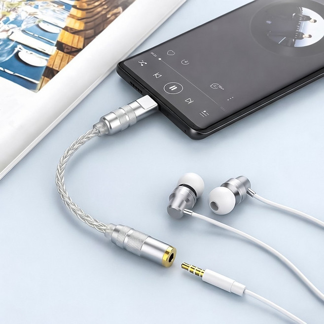 USB-C to 3.5mm DAC 이어폰 젠더 오디오잭 꼬다리, 단품