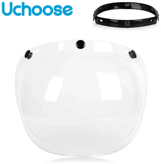 정통 버블 미러 오토바이 헬멧 3 유형 복고풍 스타일 렌즈 쉴드 액세서리, 06 10