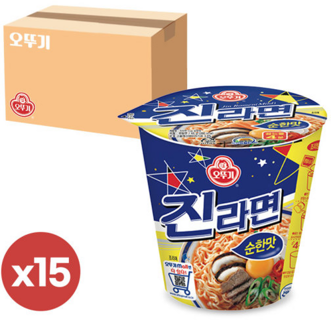오뚜기 진라면 순한맛 컵라면 작은컵