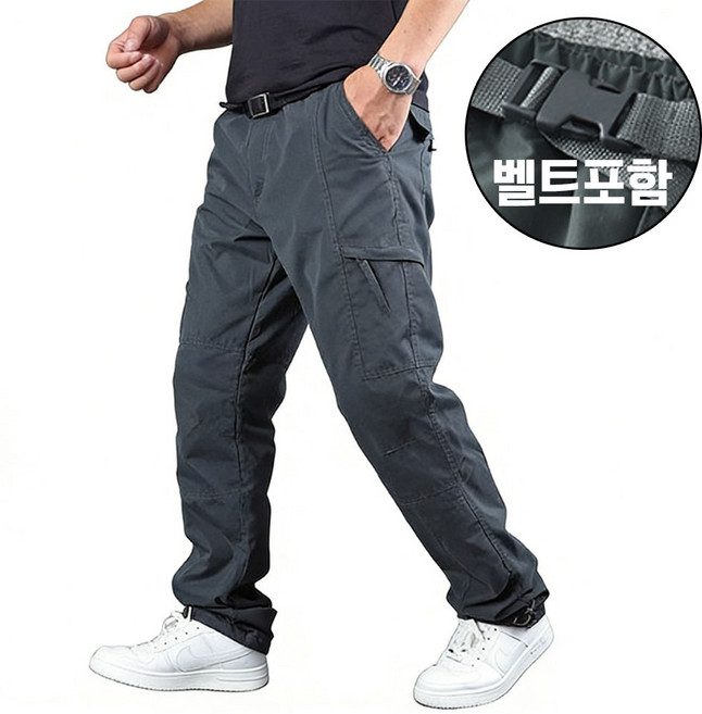 차쿠 남성 봄 가을 겨울 기모바지 작업복 방한바지 낚시 캠핑 등산 바지 스트랩 팬츠 빅사이즈