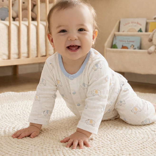 에뜨람 순면 아기 실내복 상하세트 신생아 내의 내복 봄여름가을 kc인증