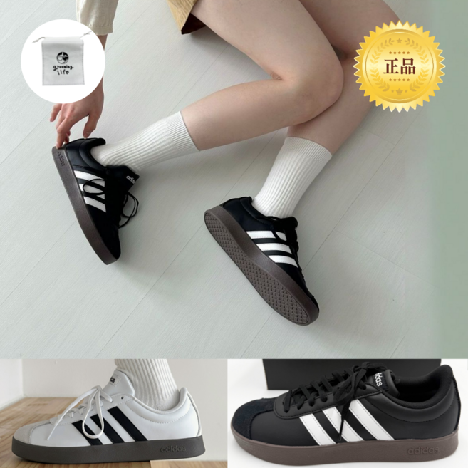 아디다스 VL 코트 베이스 삼바 블랙 화이트 남녀공용 운동화 신발 groominglife 사은품 증정