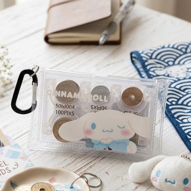 산리오 시나모롤 엔화 동전 케이스 투명 파우치 일본 여행 동전지갑 코인 수납