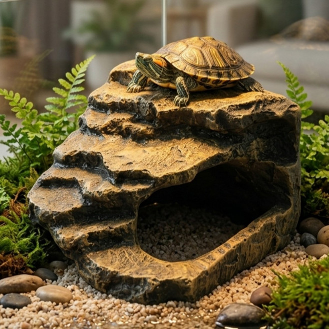 뮤젠트 거북이 계단 어항 놀이터 꾸미기, 1개, 500g