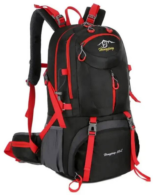 레인 커버가 있는 방수 등산, 검은색, 검은색