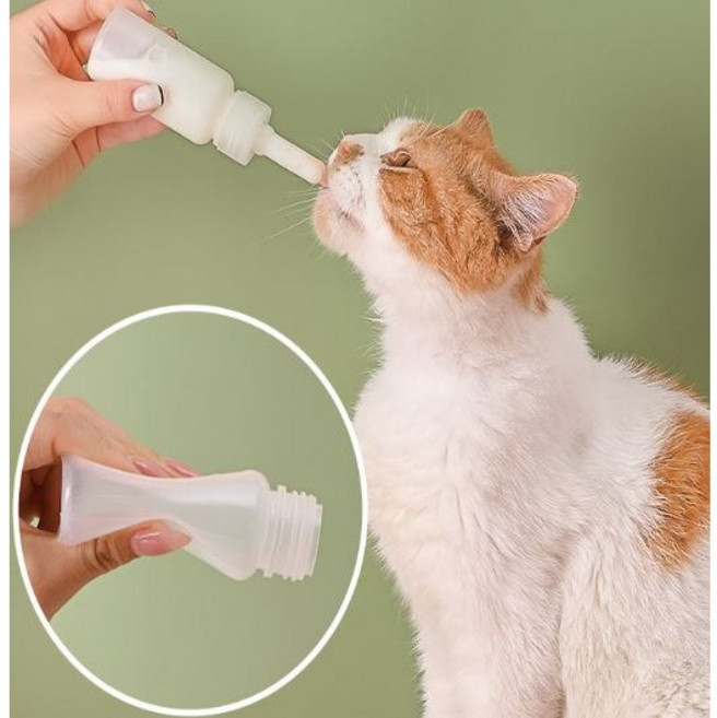 [루빈스] 반려동물 휴대용 공병 급여 젖병 세트, 1개, 반투명