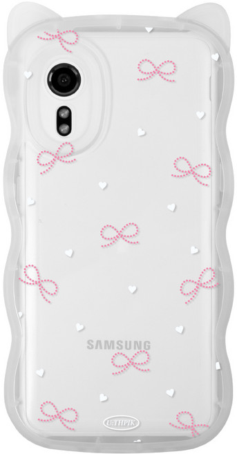 갤럭시X커버 G525 전용 고양이귀 쫑긋 캣웨이브 디자인 투명케이스