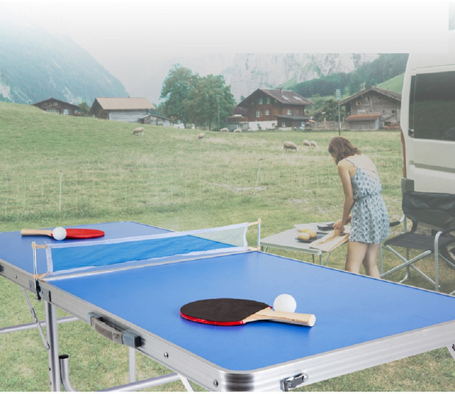 아이워너 접이식 미니 탁구대 - 대형 / 거실 사무실 야외에서 활용 높낮이 2단 기능, 1개