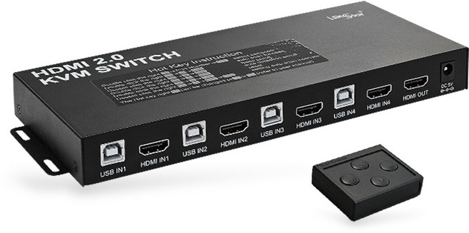 랜스타 KVM스위치 HDMI 4포트 LS-HDH4KVM, 1개