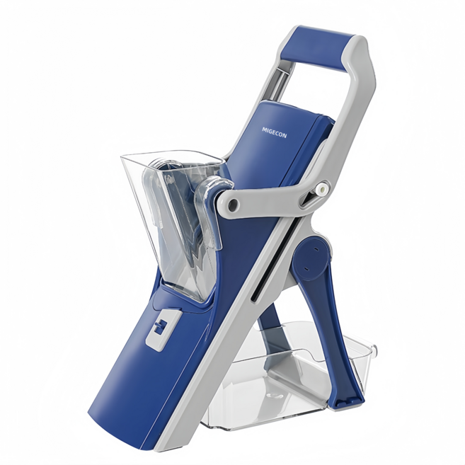 만능 슬라이서 채칼 야채 무 양배추 당근 채썰기 양파 마늘 감자 채칼6종 칼날세트, 1개, 그레이네이비