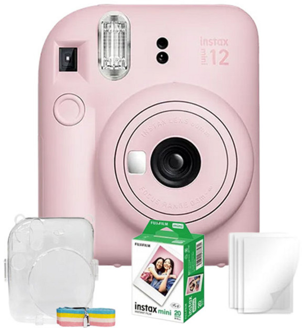 富士 Fujifilm Instax Mini 12 相機 粉色 20張底片 水晶殼, 1個, mini12/粉＋20張底片＋水晶殼