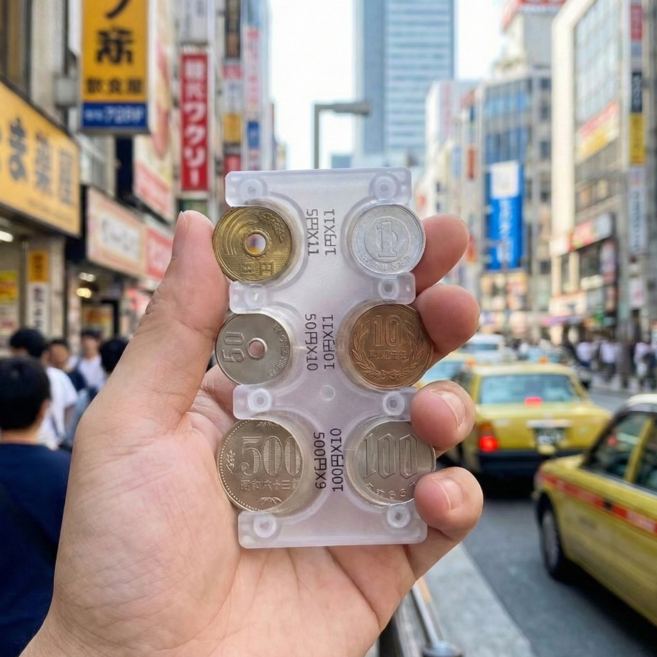 컴포스텝 대용량 일본동전 지갑 홀더 케이스