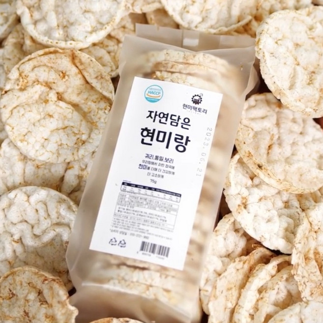 통밀 귀리 현미 뻥튀기, 75g, 4개
