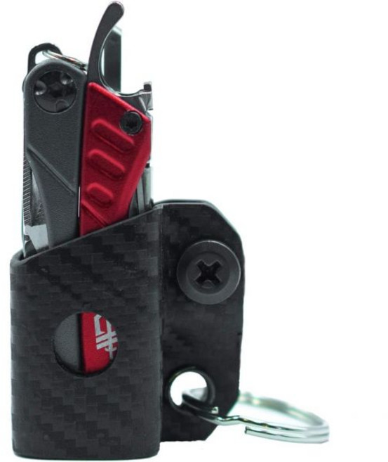 클립 캐리 카이덱스 멀티툴 시스 Gerber DIME/LEATHERMAN SQUIRT PS4용 - 미국 제조 홀더 홀스터 카본 파이버 블랙, 검정, 1개