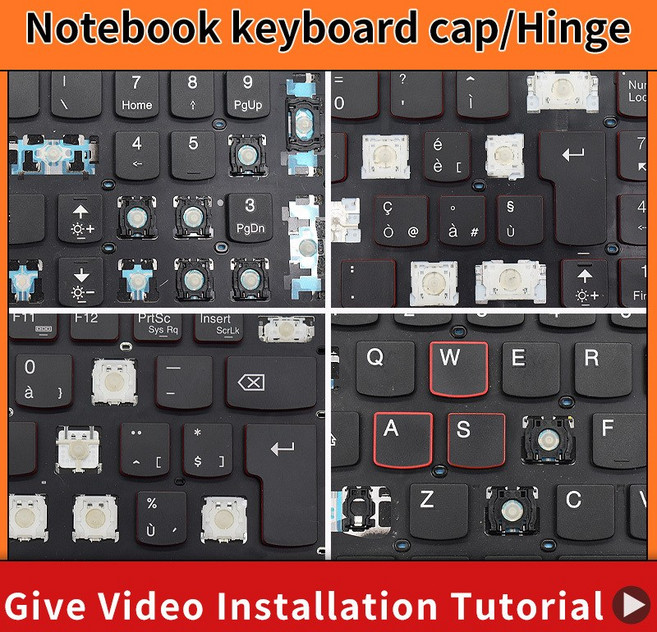 교체용 키캡 힌지 레노버 Ideapad Y700 Y700-15 Y700-15ISK Y700-15ACZ Y700-17ISK Y700-15ISE 키보드용, [07] 3 Hinge, 1개